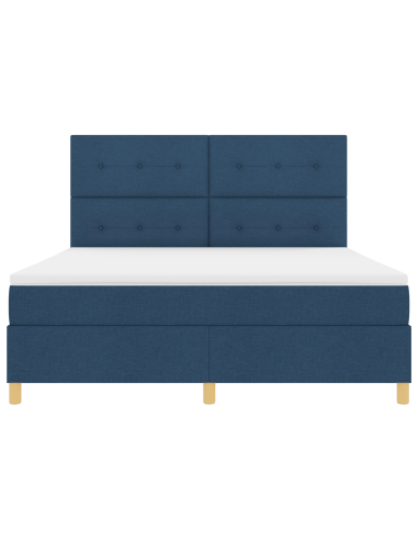 Letto a Sorgente LED con materasso Blu 180 x 200 cm Tessuto