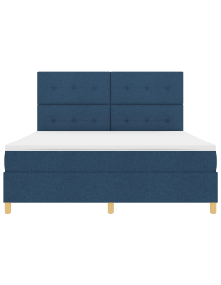 Letto a Sorgente LED con materasso Blu 180 x 200 cm Tessuto