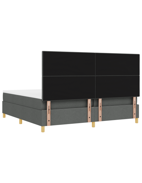 Letto Box Spring con Materasso & LED Grigio Scuro 200x200 cm Tessuto