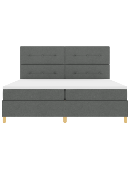 Letto Box Spring con Materasso & LED Grigio Scuro 200x200 cm Tessuto