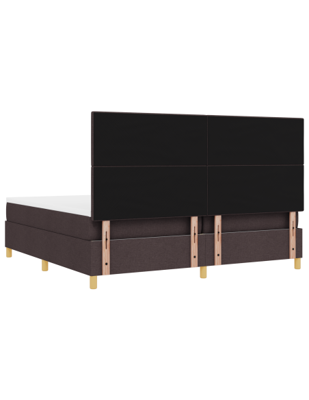 Letto a Box con Materasso & LED Marrone Scuro 200x200 cm Tessuto