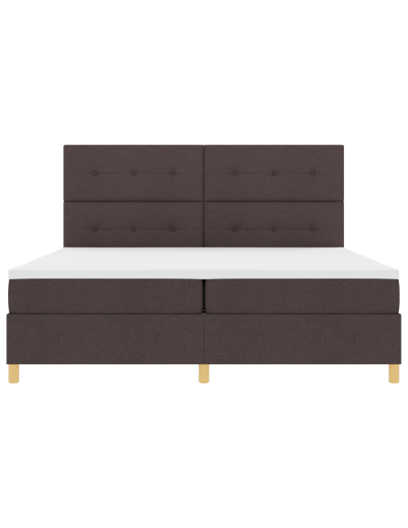 Letto a Box con Materasso & LED Marrone Scuro 200x200 cm Tessuto