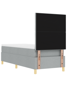 Letto a Sorgente LED Grigio chiaro 80 x 200 cm Tessuto 2