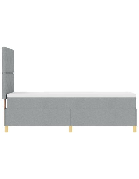 Letto box spring con materasso e LED grigio chiaro 80x200 cm tessuto