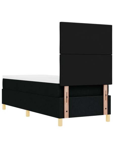 Letto Box Spring con Materasso & LED Nero 80x200 cm Tessuto