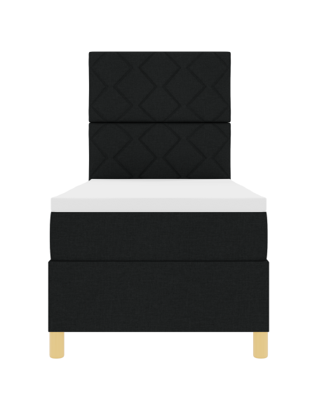 Letto Box Spring con Materasso & LED Nero 80x200 cm Tessuto