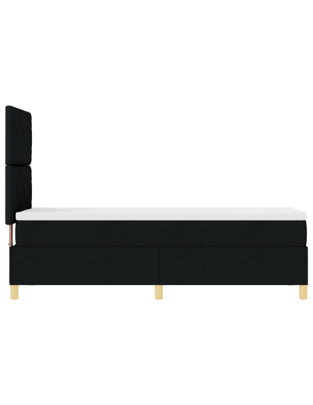 Letto Box Spring con Materasso & LED Nero 80x200 cm Tessuto