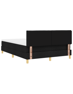 Letto a Sorgente LED con materasso Nero 140 x 200 cm Tessuto 2