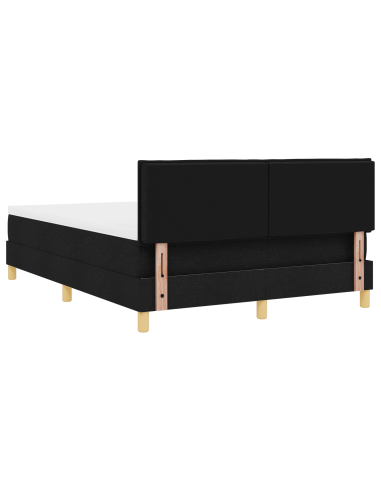 Letto a Sorgente LED con materasso Nero 140 x 200 cm Tessuto