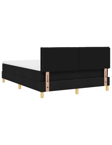 Letto a Sorgente LED con materasso Nero 140 x 200 cm Tessuto