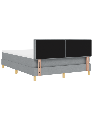 Letto a Sorgente LED con led Grigio chiaro 160 x 200 cm Tessuto