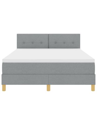 Letto a Sorgente LED con led Grigio chiaro 160 x 200 cm Tessuto