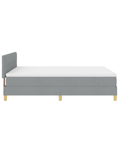Letto a Sorgente LED con led Grigio chiaro 160 x 200 cm Tessuto