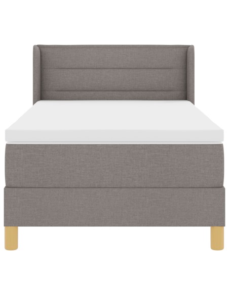 Letto Box Spring e Materasso Tortora 90x200 cm in Tessuto