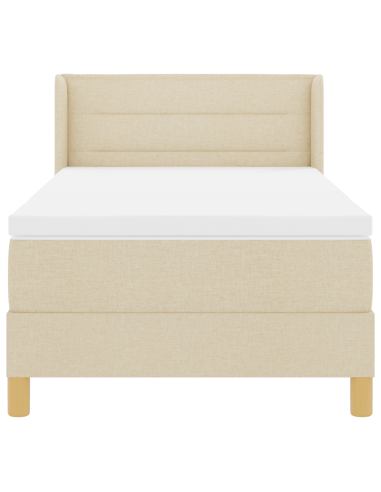 Letto a molle con materasso Crema 200 x 90 cm Poliestere