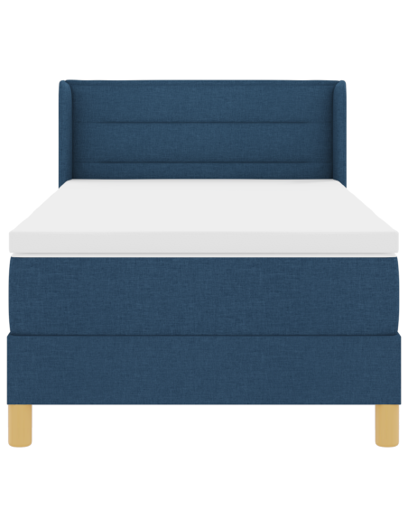 Letto a molle con materasso blu 90x200 cm in tessuto