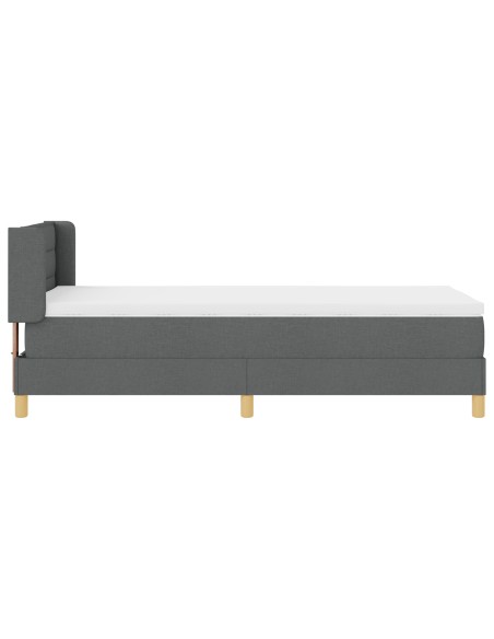 Letto con Box Spring e Materasso Grigio Scuro 100x200 cm Tessuto