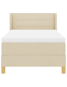 Letto a molle con materasso Crema 200 x 100 cm Poliestere