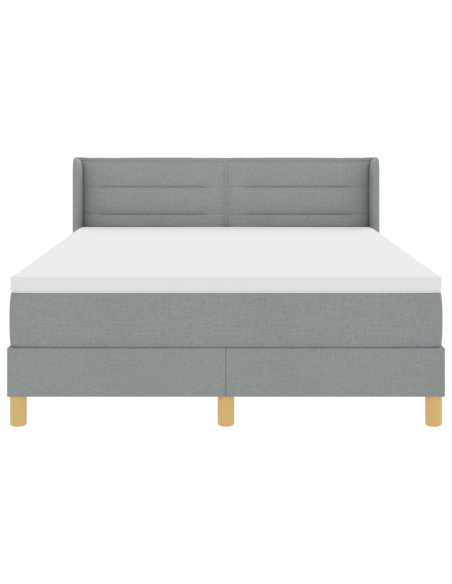 Letto con box spring  e materasso grigio chiaro 140x190 cm in tessuto