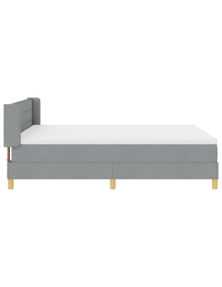 Letto con box spring  e materasso grigio chiaro 140x190 cm in tessuto