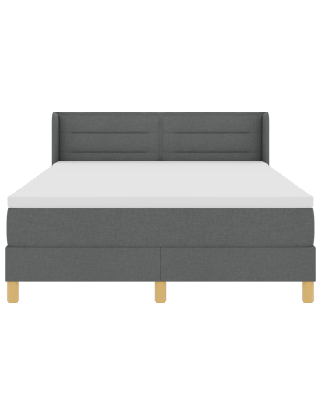 Letto con Box Spring e Materasso Grigio Scuro 140x190 cm Tessuto