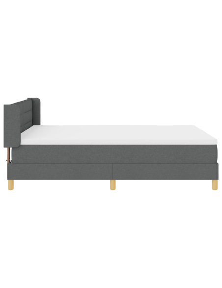 Letto con Box Spring e Materasso Grigio Scuro 140x190 cm Tessuto