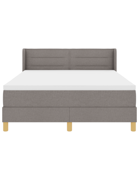 Letto con Box Spring e Materasso Tortora 140x190 cm Tessuto
