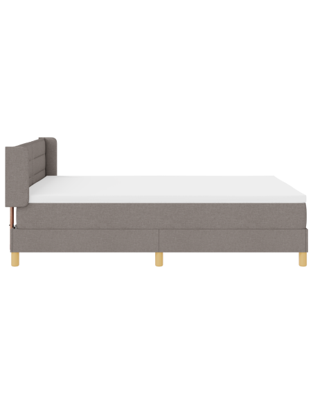 Letto con Box Spring e Materasso Tortora 140x190 cm Tessuto