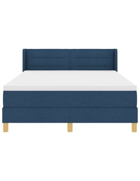 Letto Box Spring con Materasso Blu 140x190 cm Tessuto