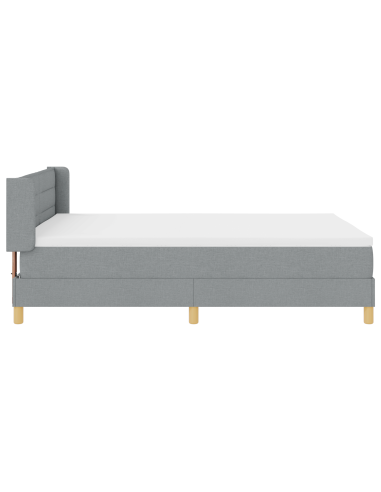 Letto a molle Grigio chiaro 200 x 140 cm Poliestere