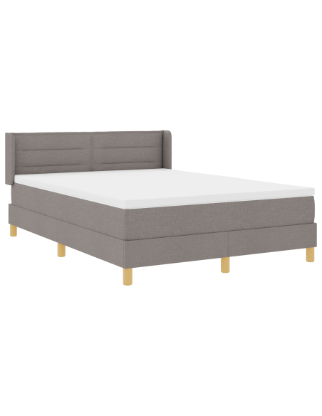 Letto con Rete e Materasso Tortora 160x200 cm Tessuto