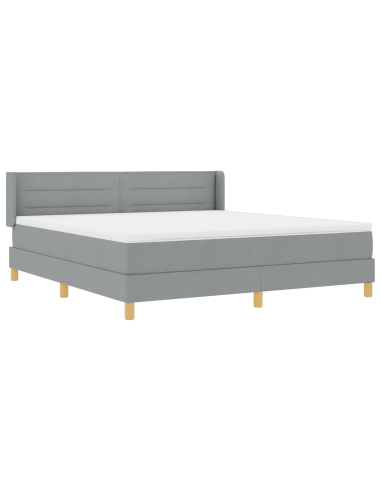 Letto a molle Grigio chiaro 200 x 180 cm Poliestere