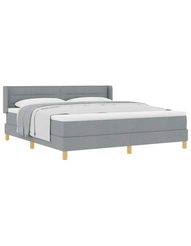 Letto a molle Grigio chiaro 200 x 180 cm Poliestere