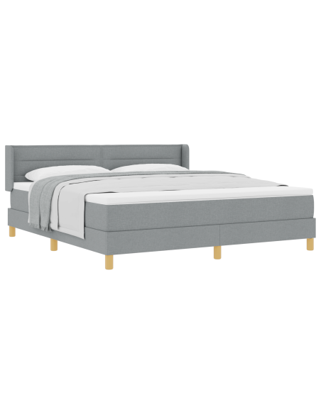 Letto con Box Spring con Materasso Grigio Chiaro 180x200 cm Tessuto