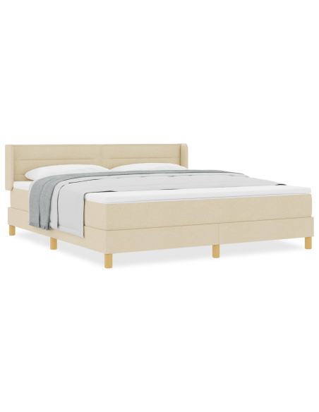 Letto a molle  con materasso panna 180x200 cm tessuto