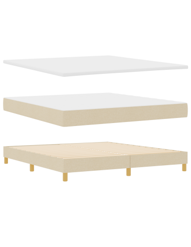 Letto a molle con materasso Crema 200 x 180 cm Poliestere