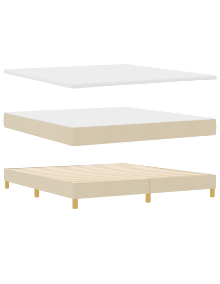 Letto a molle con materasso Crema 200 x 180 cm Poliestere