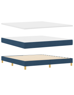 strongLetto a Molle / strong Blu 180 x 200 cm Tessuto 2