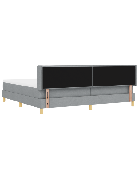 Letto Box Spring con Materasso Grigio Chiaro 200x200 cm Tessuto