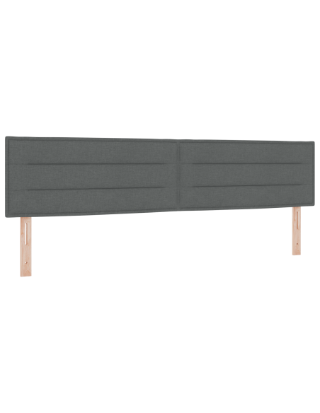 Letto con Box Spring e Materasso Grigio Scuro 200x200 cm Tessuto