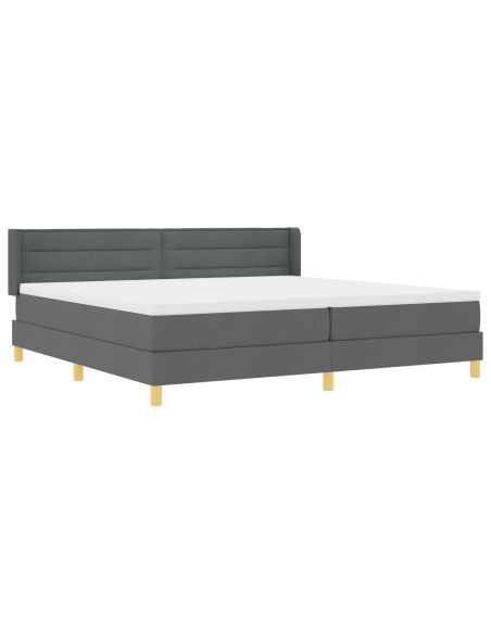 Letto con Box Spring e Materasso Grigio Scuro 200x200 cm Tessuto