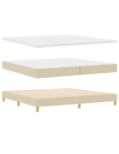 Letto a molle con materasso Crema 200 x 200 cm Poliestere 2