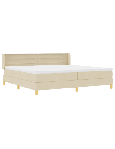 Letto a molle con materasso Crema 200 x 200 cm Poliestere