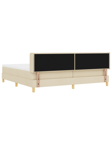 Letto a molle con materasso Crema 200 x 200 cm Poliestere