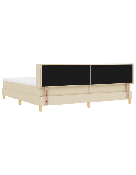 Letto con Box Spring e Materasso Panna 200x200 cm In Tessuto