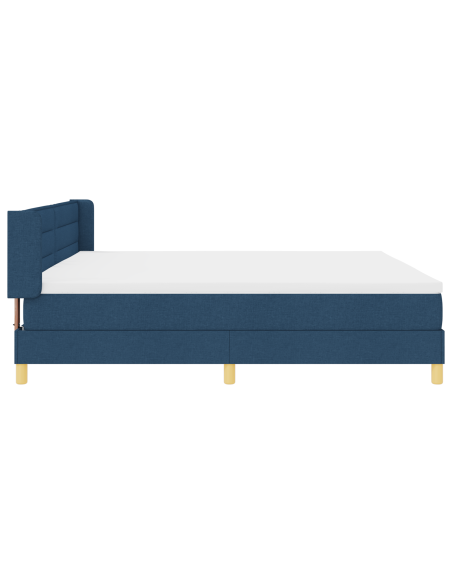 Letto con Rete a Mola con Materasso Blu 200x200 cm Fabrica