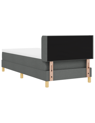 Letto a molle con materasso Grigio scuro 200 x 90 cm Poliestere