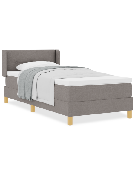 Letto contenitore con materasso tortora 90x200 cm in tessuto