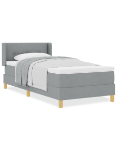 Letto a molle Grigio chiaro 200 x 100 cm Poliestere 2