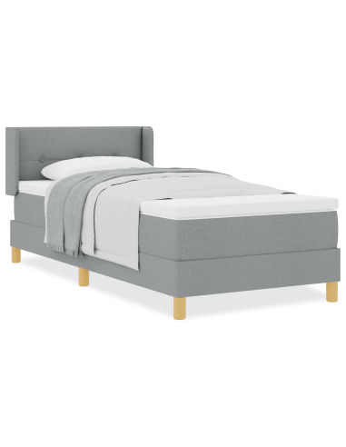 Letto a molle Grigio chiaro 200 x 100 cm Poliestere